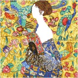 Lady with Fan (après Klimt)